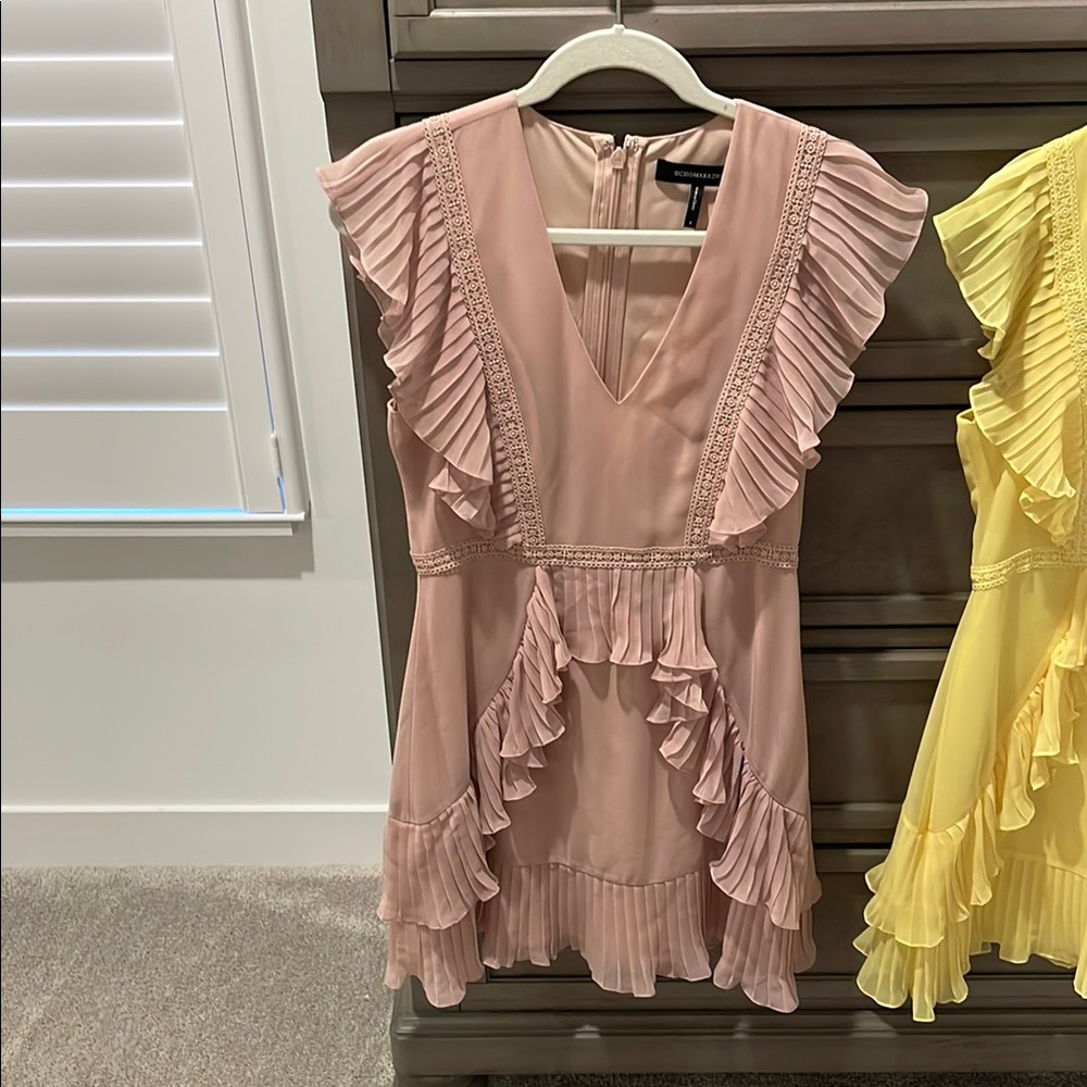 BCBG MaxAzria Pink Ruffle Dress